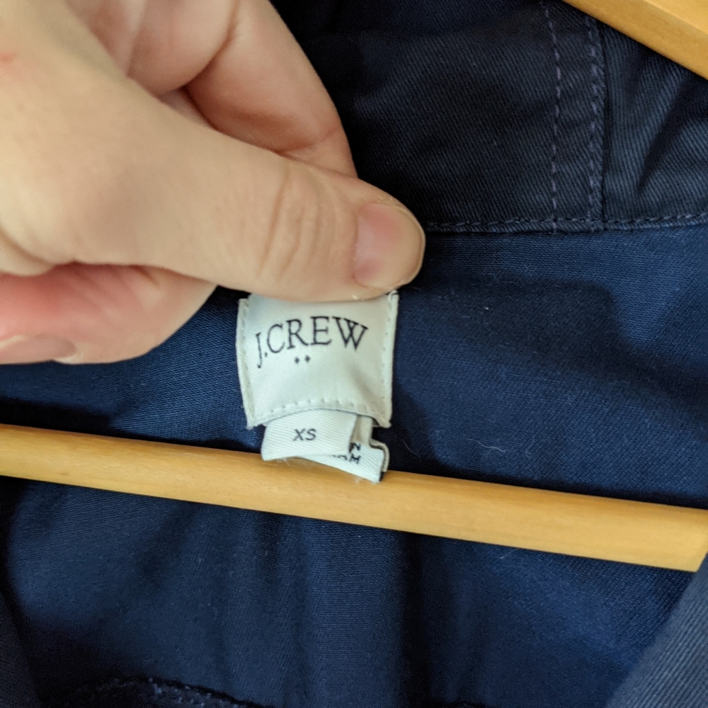 J CREW women's resin coated hooded twill jacket - Picture 3 of 9